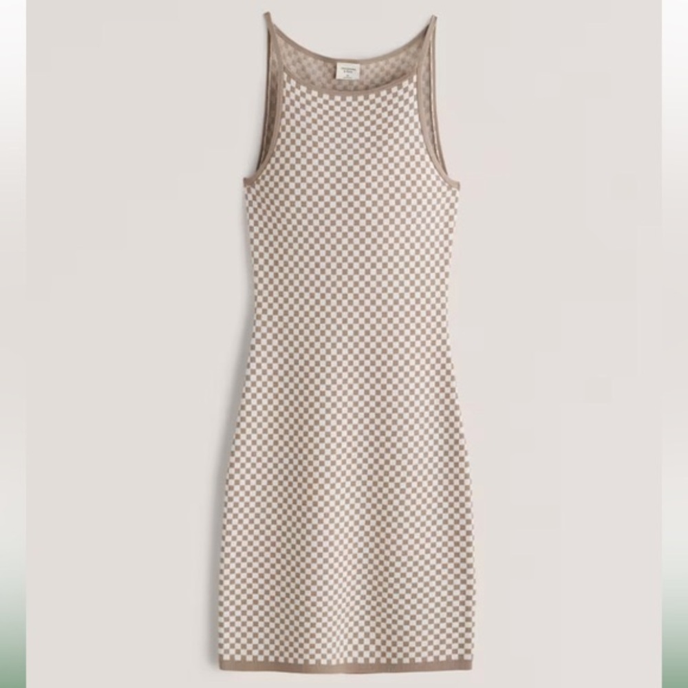 Abercrombie & Fitch Jacquard Mini Sweater Dress (light brown)